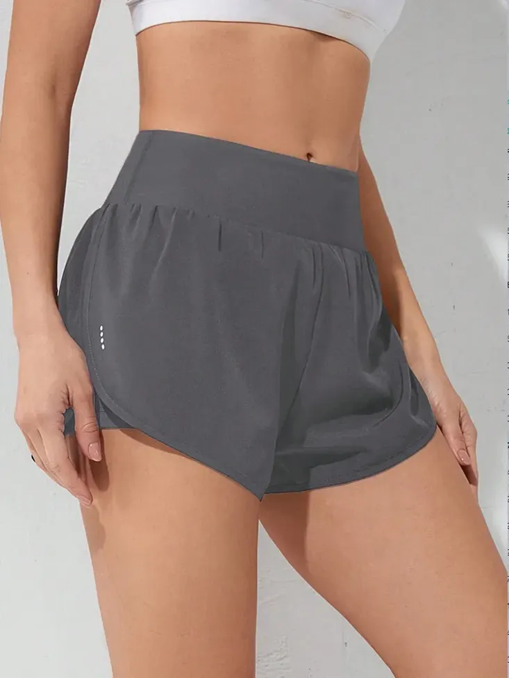 Grey High Rise Micro Mini Shorts - Image 1