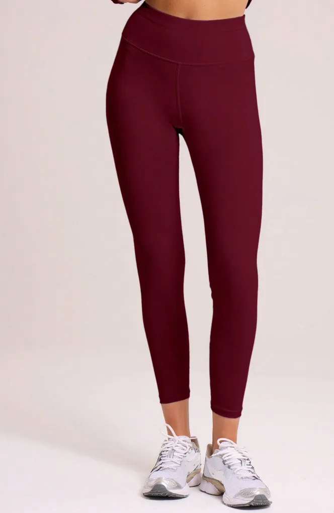 Maroon High Rise Leggings - Image 1