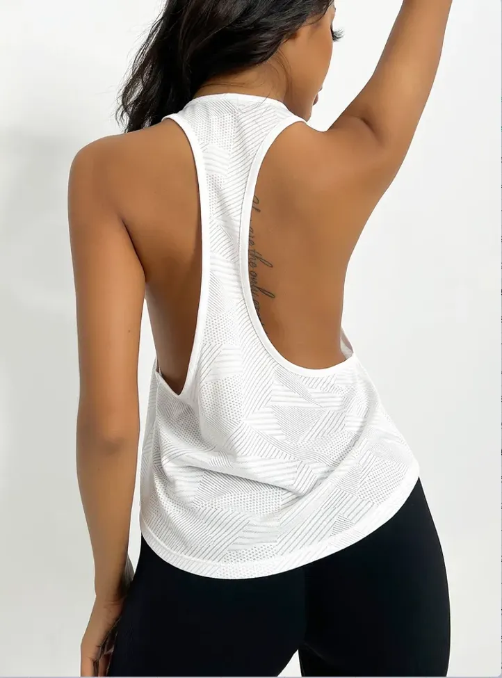 White Geometric Cutout Top - Image 1