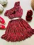 Geometric Red Ruffle Coord Set