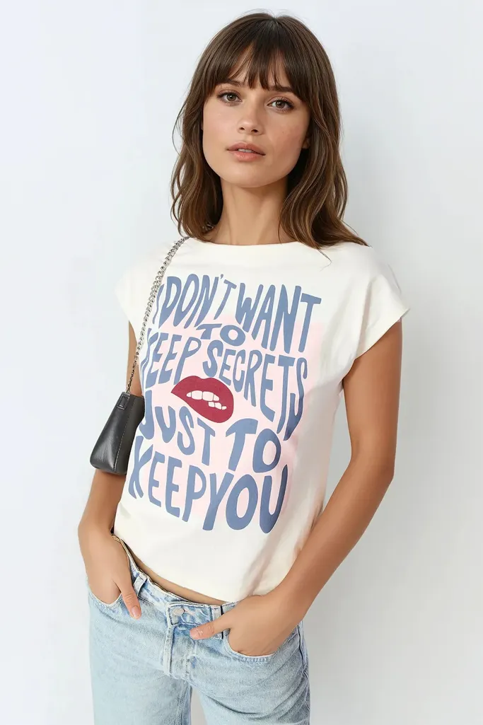 Off-White Taylor Lyrics Printed Tshirt - Image 1