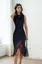 Boat Neck Ruffled Hem Sheath Dress