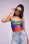Multi-Coloured Checkered Tube Top