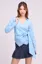 Blue Side Knotted Wrap Top