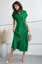 Green Solid Wrapped Shirt Dress