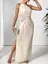 Off White One Shoulder Maxi Dress