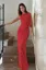 Red Solid Tie Up Detail Maxi Dress