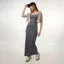 Dark Grey Solid Maxi Dress