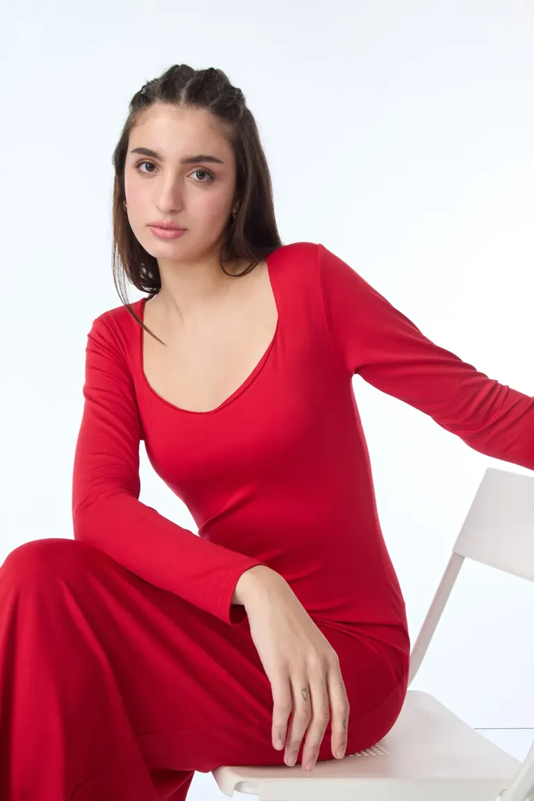 high neck red dress Empress High Neck Open Back Lace Dress Red
