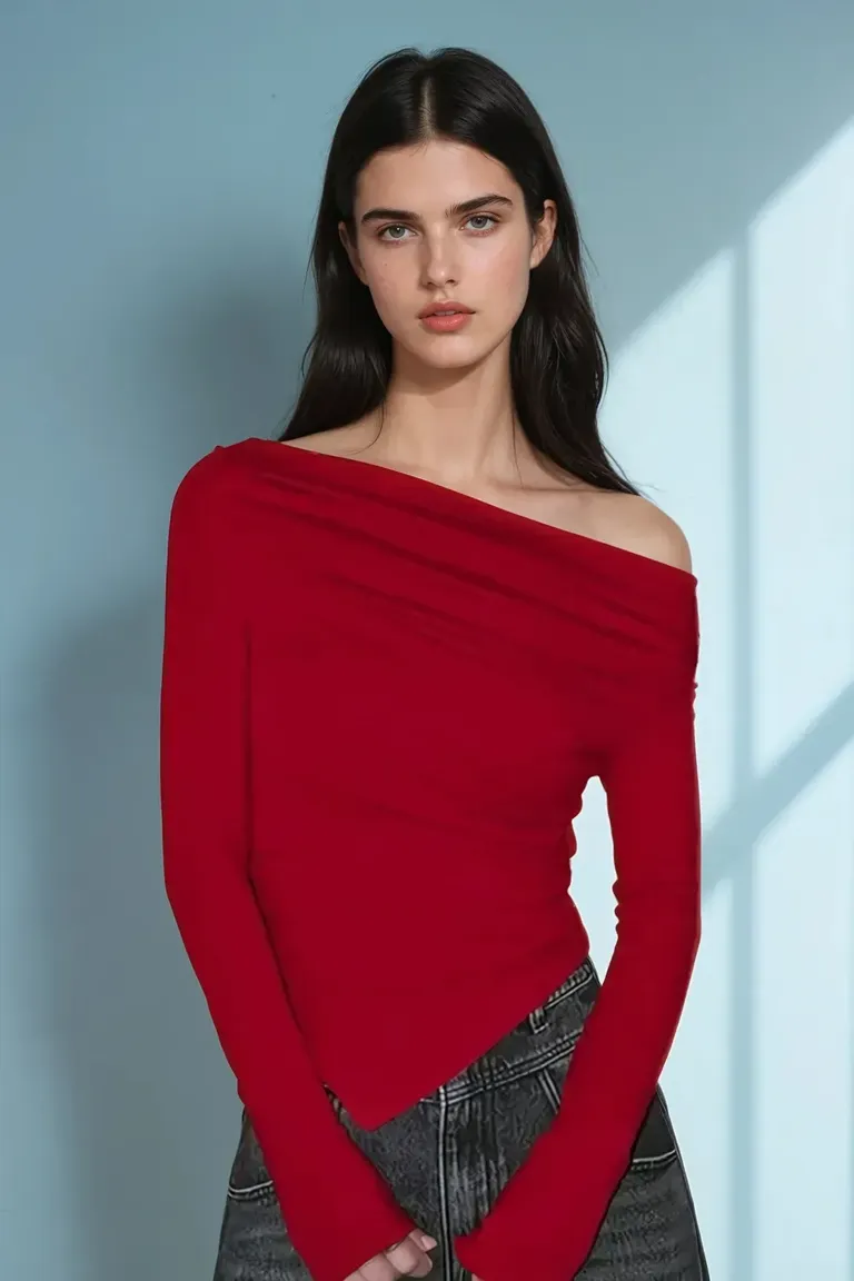 トップス THEREDTHREAD S drop off shoulder tops S drop off shoulder tops ザレッドスレッド