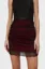 Wine Solid Ruched Mini Skirt