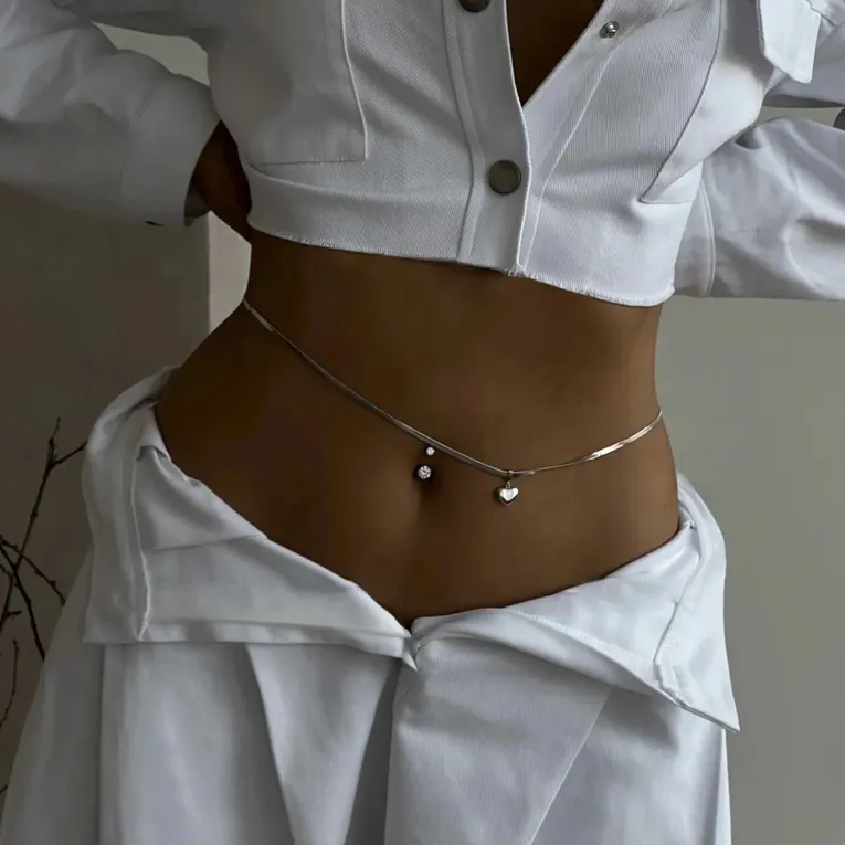 Silver Imitation Heart Waist Chain - Image 1