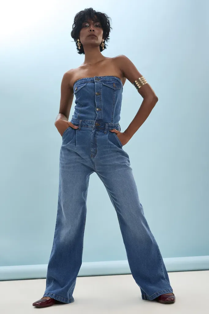 Blue Denim Jumpsuit - Image 1