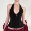 Black Zipper Lace Halter Top