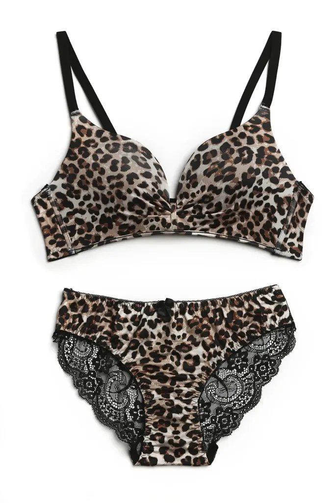 Yellow Animal Print Half-Coverage non-wired Matching Set - Image 1