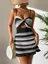 Black Twist Detail Crochet Dress