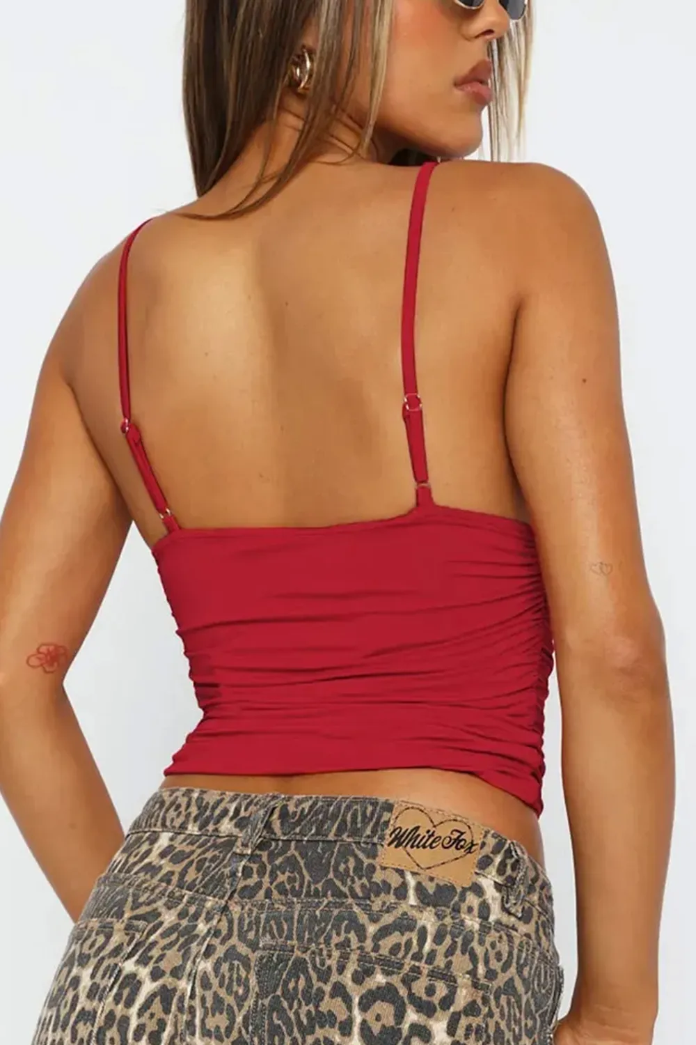 Red Gathered Cami Top - NEWME