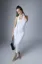 White Solid One Shoulder Bodycon Midi Dress
