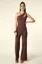 Coffee Brown One Sleeve Fitted Jumpsuit