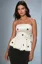 Off White Polka Dot Peplum Tube Top