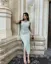 Light Green One Shoulder Ruched Dress