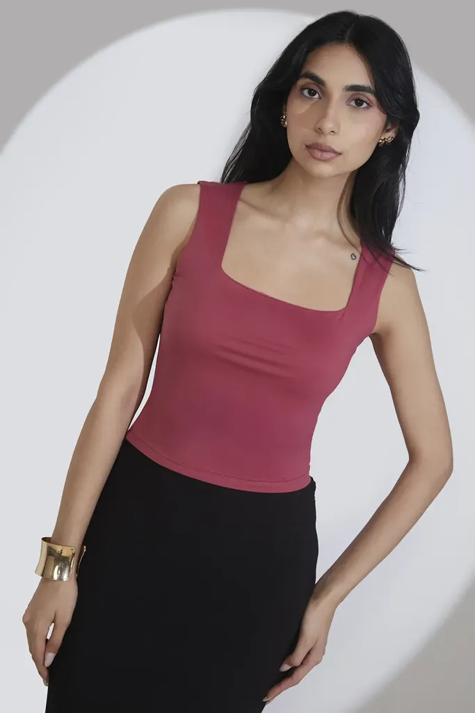 Polyamide Square Neck Top - Image 1