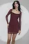 Burgundy Solid Mini Dress