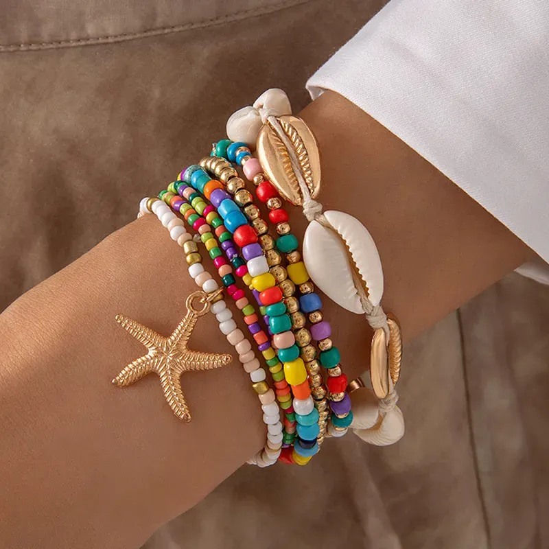 Imitation Multicolor Marine Beaded Bracelet - NEWME
