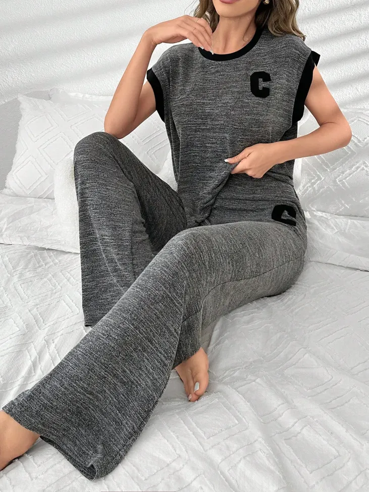 Dark Grey Crew Neck Coord Set - Image 1