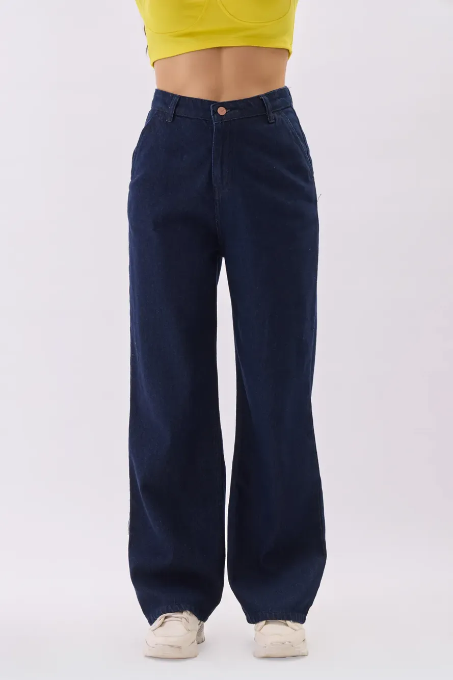 NOREMID】DENIM WIDE PANTS - INDIGO BTN FLY RIGID DENIM WIDE PANTS