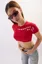 Red Typographic Crop Tshirt