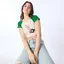 Green Graphic Printed Back Knot Crop T Shirt