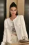 White Textured Round Neck Jacket