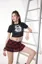 Black Graphic Printed Stylised Crop Tshirt