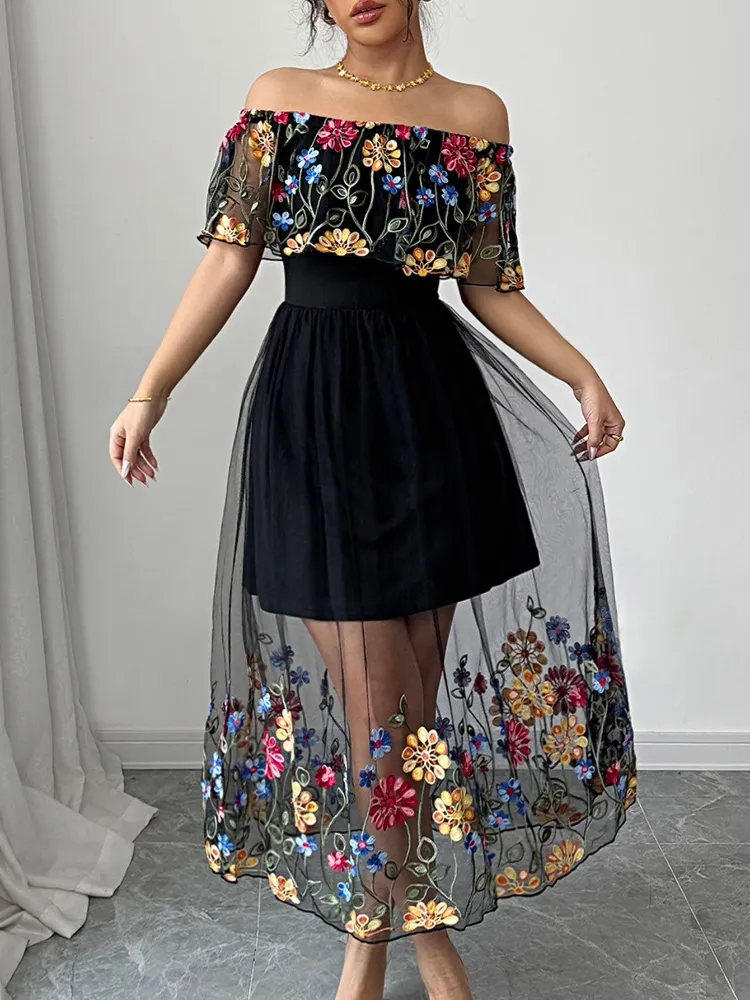 Floral Off Shoulder Maxi Dress