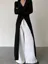 Black Vneck Buttoned Top