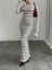White Striped Maxi Bodycon Dress