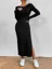 Black Round Neck Bodycon Dress