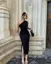 Black One Shoulder Ruched Dress
