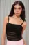 Black Solid Ruched Crop Top