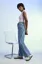 Blue Wide Leg Full Length Jeans With Cross Pockets