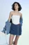 Dark Blue Side Knot Wrap Denim Skort