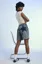 Blue Indigo Washed Denim Shorts With Freyed Edges