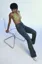 Dark Blue Boot Cut Low Rise Stretch Jeans