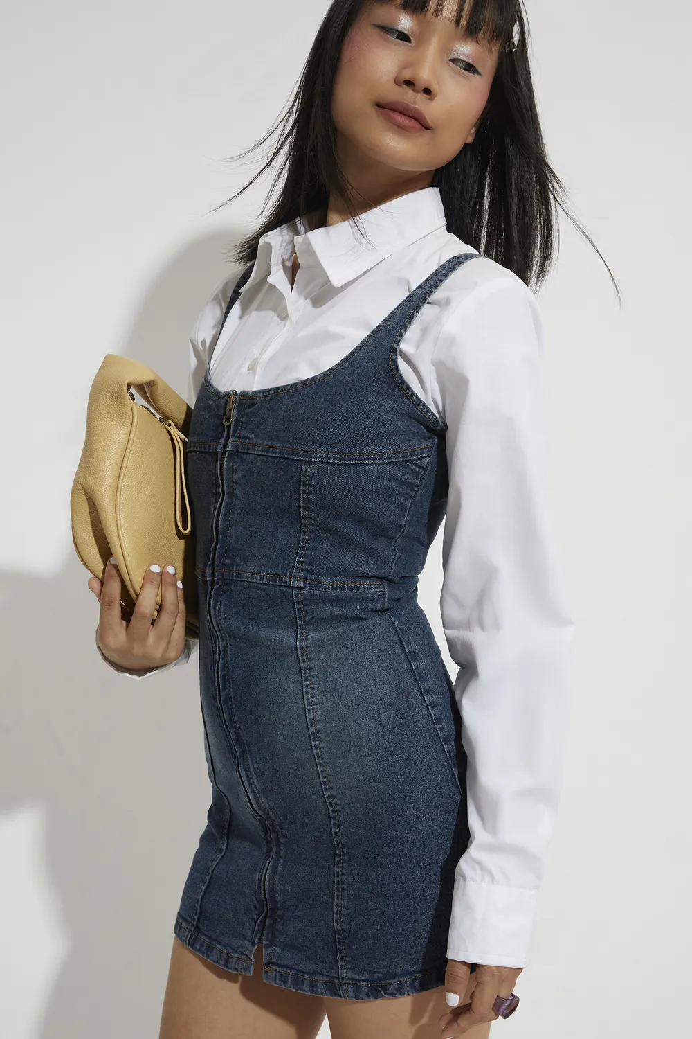 Dark Blue Bodycon Denim Dress - NEWME