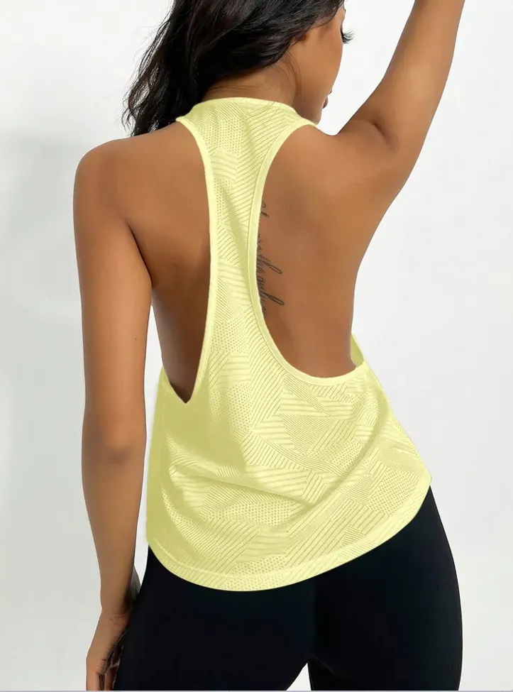 Yellow Geometric Cutout Top - Image 1