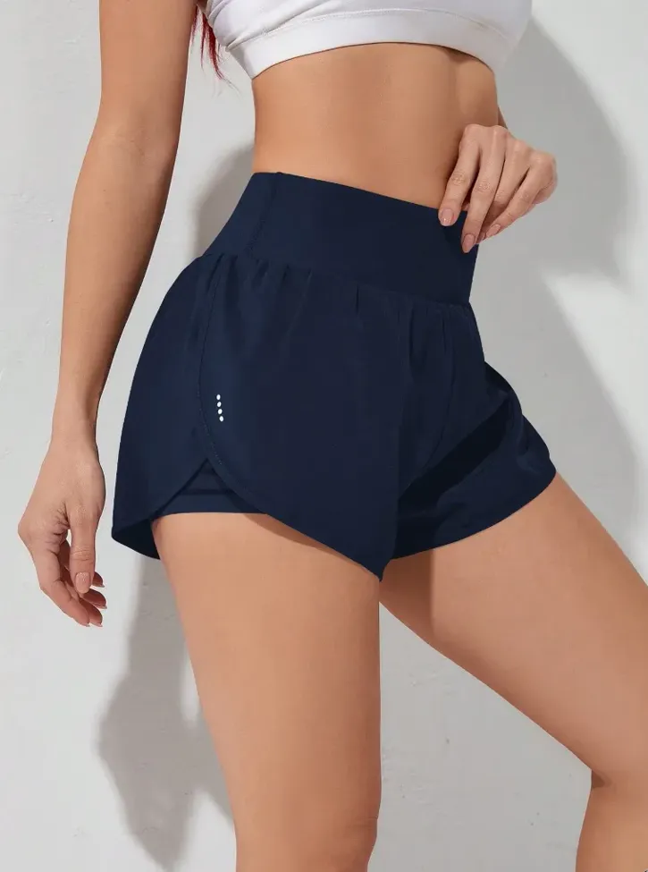 Navy Blue High Rise Micro Mini Shorts - Image 1