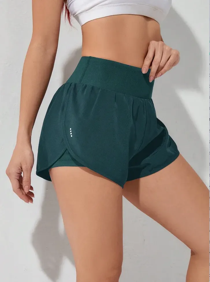 Teal High Rise Micro Mini Shorts - Image 1