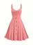 Sweetheart Neck Pink Midi Dress