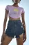 Blue Mid Rise Denim Shorts